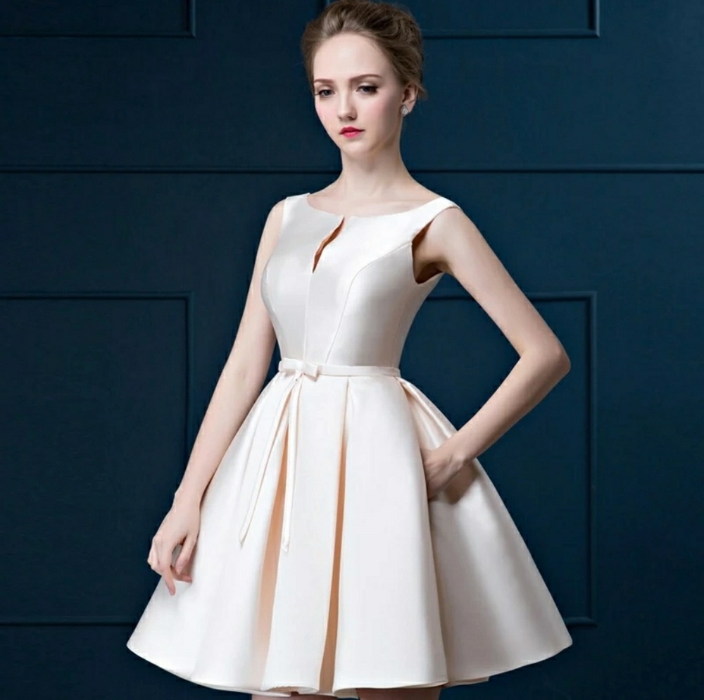 Off white satin dress